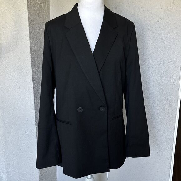 NWT H&M Women’s Black Single Button Long Blazer Size Small - Picture 2 of 9